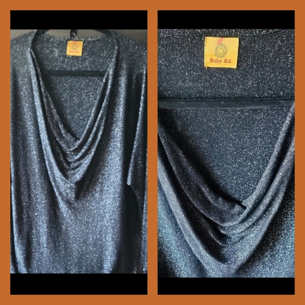 Ruby Rd. Black Fairy Sparkle Cowl Neck Top ๐ธ๐ธ๐ธ๐ธ๐ธ๐ธ๐ธ๐ธ๐ธ๐ธ๐ธ๐ธ๐ธ๐ธ๐ธ๐ธ๐ธ๐ธ - Picture 9 of 12